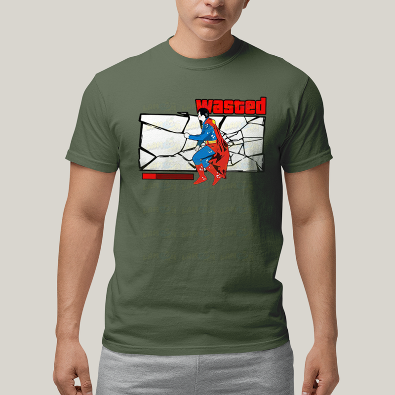 Camiseta Algodão Unissex T shirt Superman Wasted