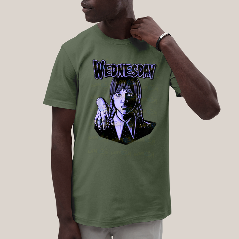 Camiseta Algodão Unissex T shirt Wandinha Roxo Wednesday