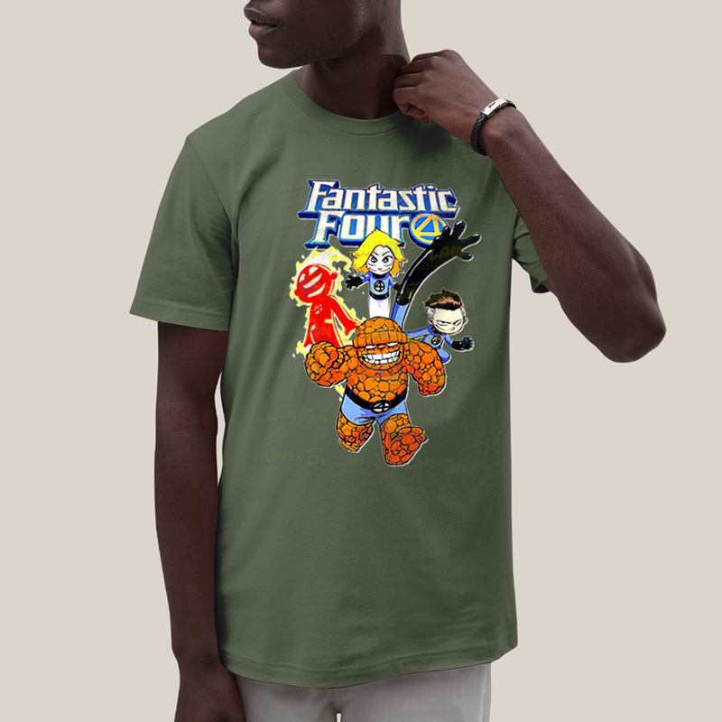 Camiseta Algodão Unissex T shirt Quarteto Fantástico Infantil