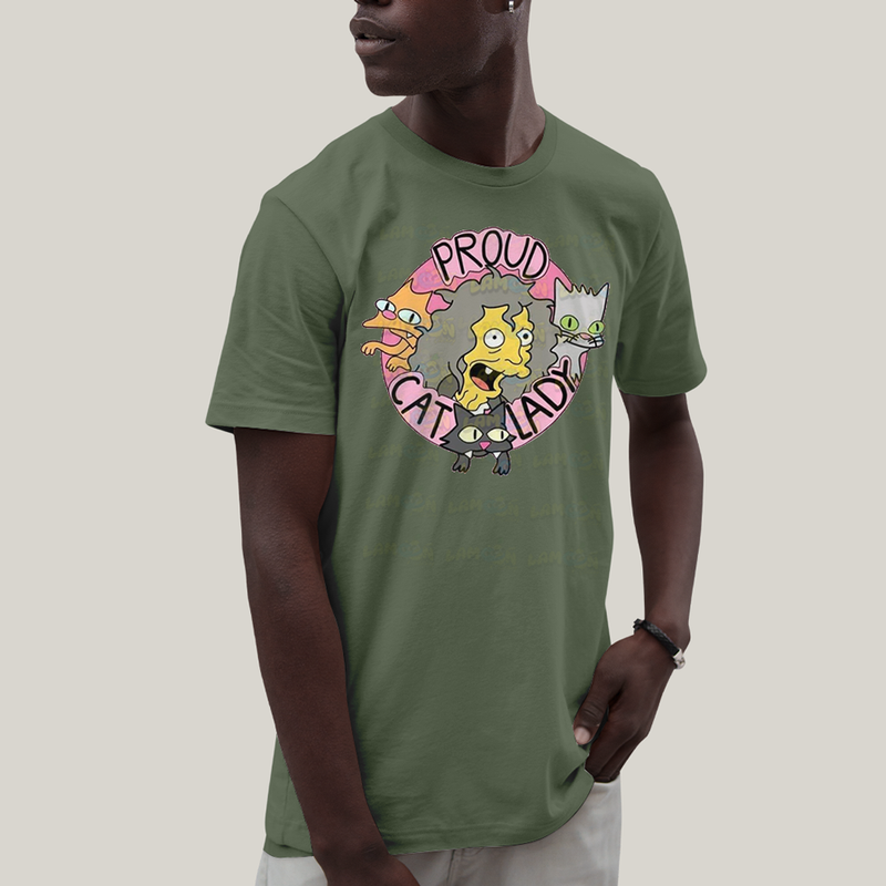Camiseta Algodão Unissex T shirt Simpsons Proud Cat Lady