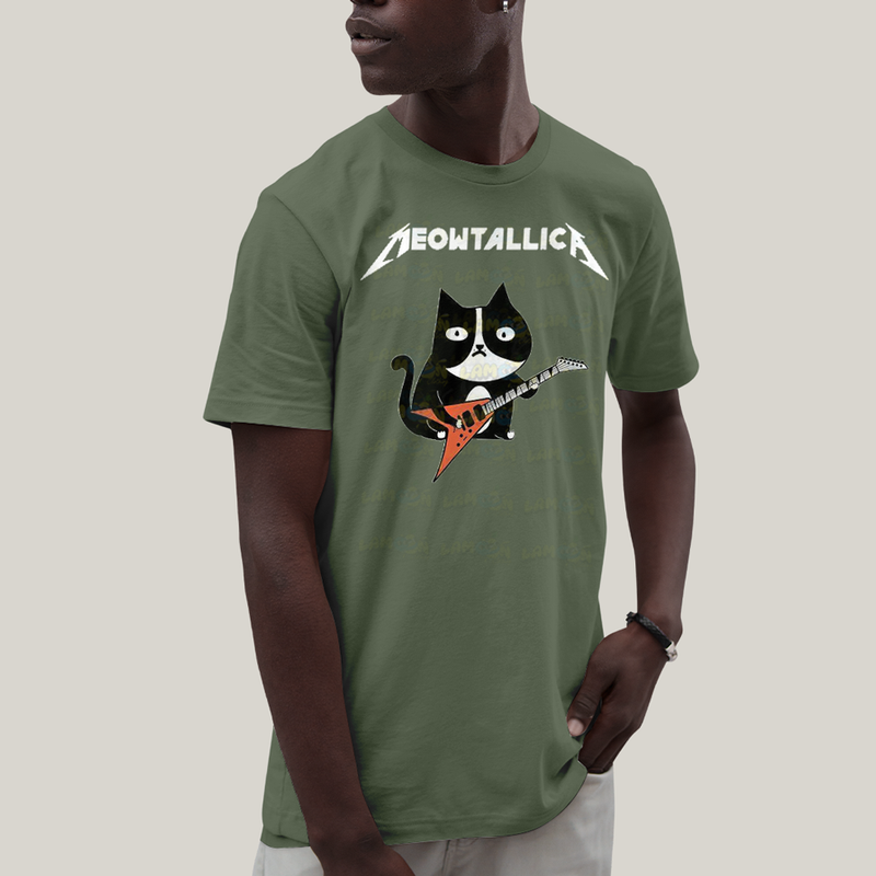 Camiseta Algodão Unissex T shirt Gatinho Meowtallica
