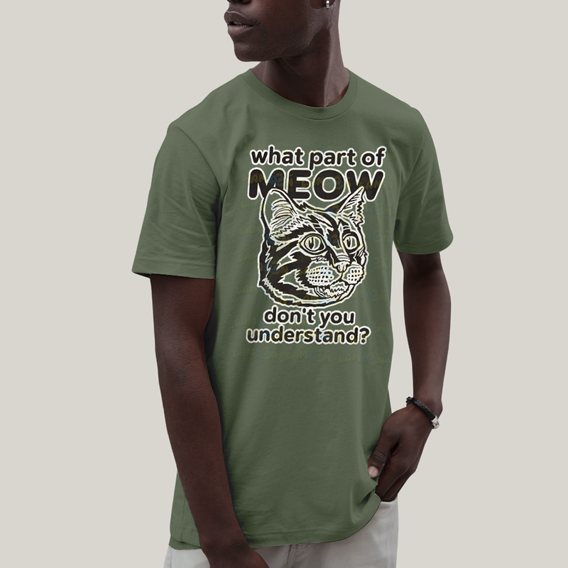 Camiseta Algodão Unissex T shirt Gato Que Parte do Miado Você Não Entendeu