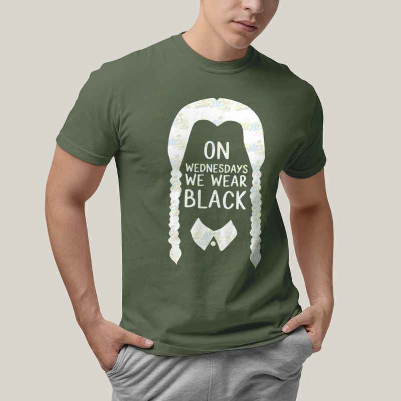 Camiseta Algodão Unissex T shirt Wandinha Na Quarta Feira Usamos Preto