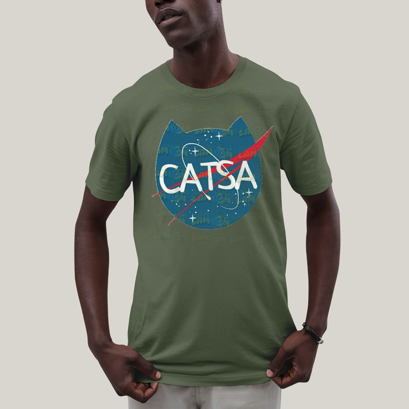 Camiseta Algodão Unissex T shirt Gato Nasa Catsa
