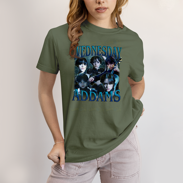 Camiseta Algodão Unissex T shirt Wandinha Wednesday Adams