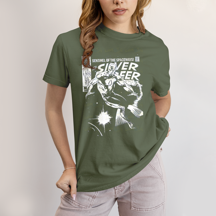 Camiseta Algodão Unissex T shirt Quarteto Fantástico O Surfista Prateado