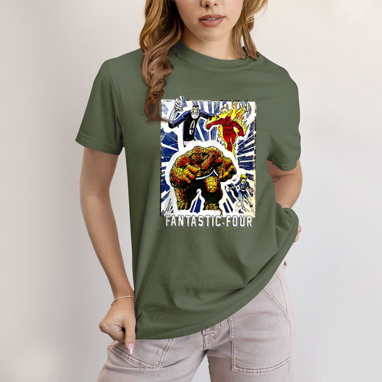 Camiseta Algodão Unissex T shirt Quarteto Fantástico Era de Prata 1