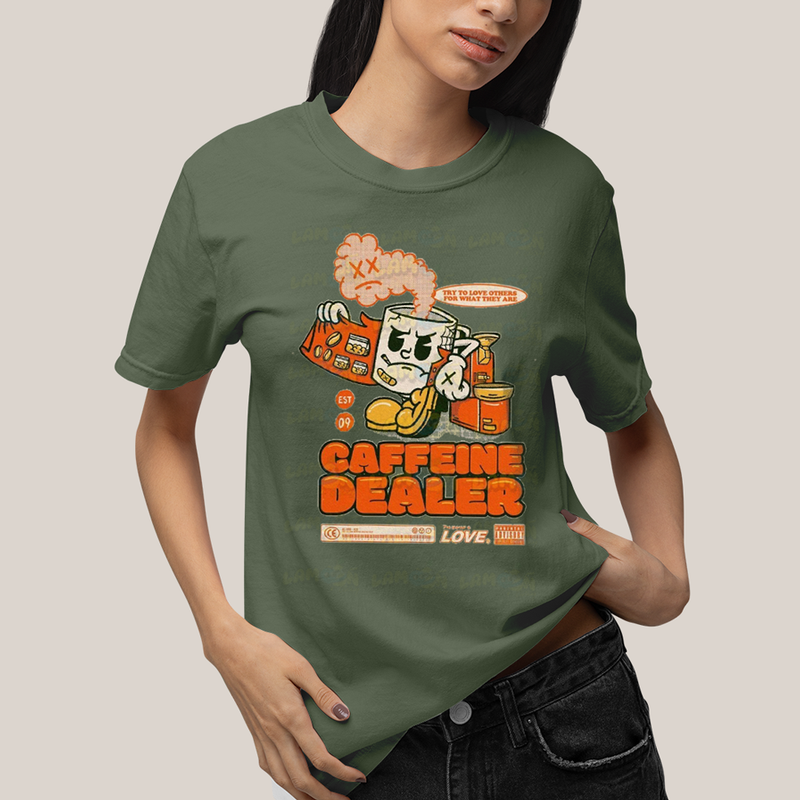 Camiseta Algodão Unissex T shirt Traficante de Cafeina