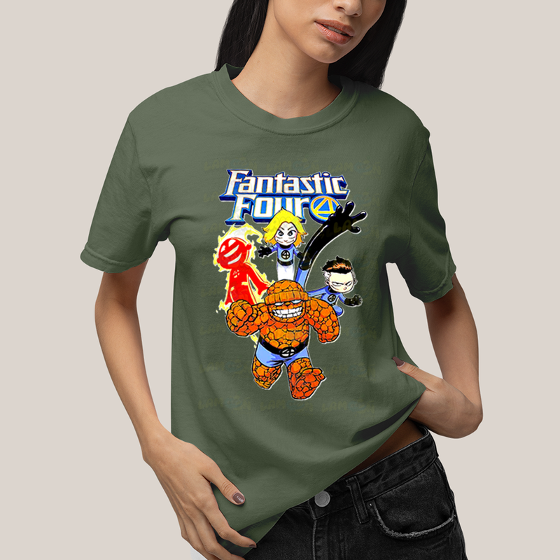 Camiseta Algodão Unissex T shirt Quarteto Fantástico Infantil