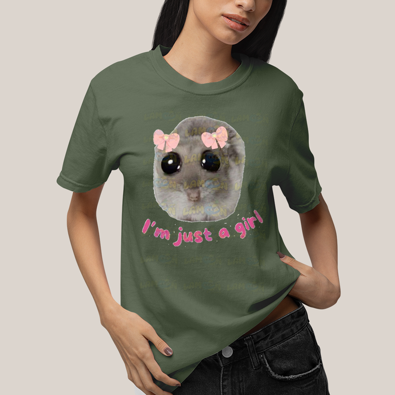 Camiseta Algodão Unissex T shirt Ratinho Sou Apenas Uma Garota