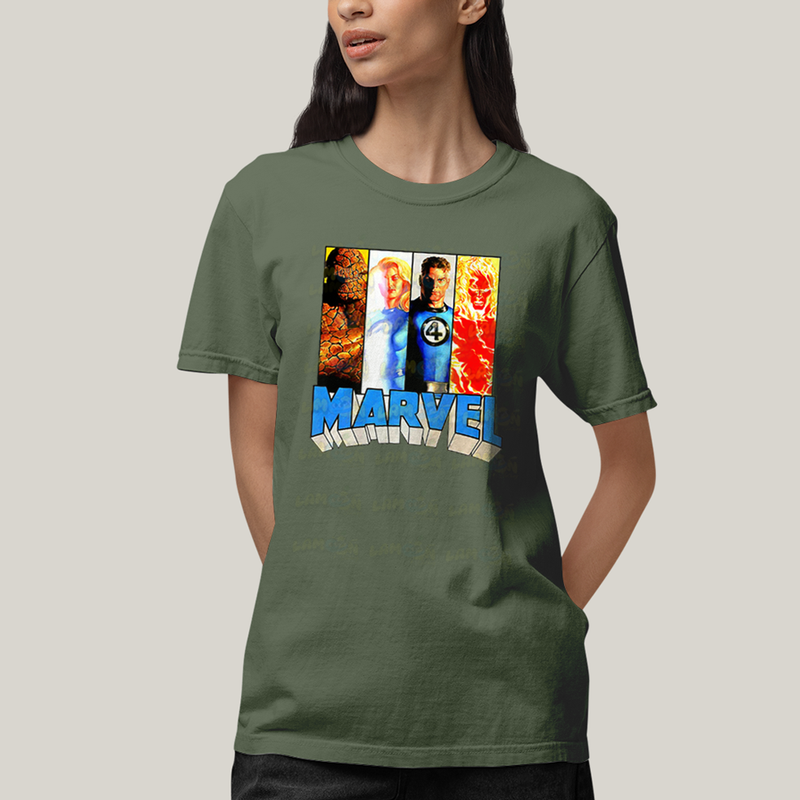 Camiseta Algodão Unissex T shirt Quarteto Fantástico Marvell Retrô