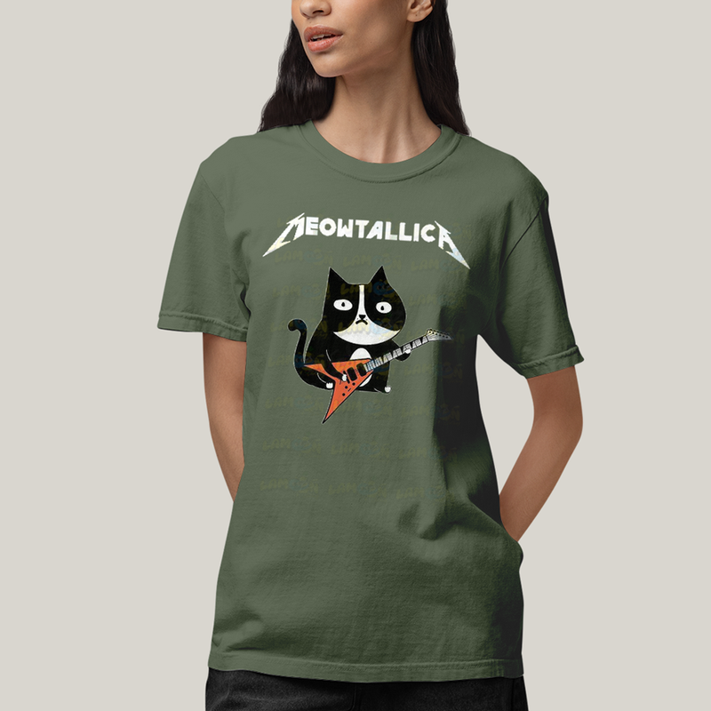 Camiseta Algodão Unissex T shirt Gatinho Meowtallica