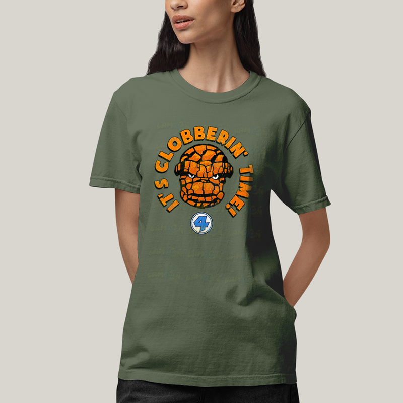 Camiseta Algodão Unissex T shirt Quarteto Fantástico O Coisa Tá na Hora do Pau 1