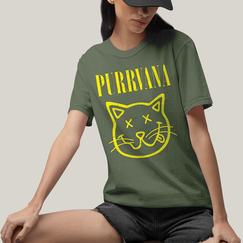 Camiseta Algodão Unissex T shirt Gatinho Purrvana Nirvana