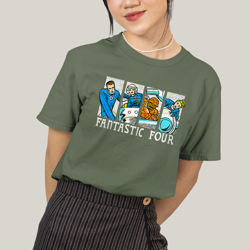 Camiseta Algodão Unissex T shirt Quarteto Fantástico Era de Prata