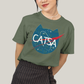 Camiseta Algodão Unissex T shirt Gato Nasa Catsa