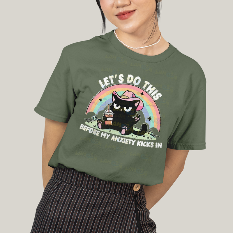 Camiseta Algodão Unissex T shirt Gato Let's Do This