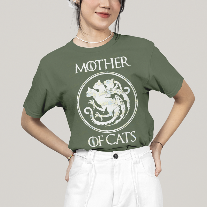 Camiseta Algodão Unissex T shirt Mother of Cats